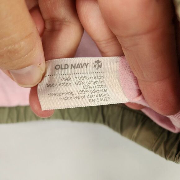 Old Navy Girls Toddler Zip Up Jacket 3T Green Pink Pockets Snaps - Picture 5 of 9